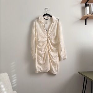 Zara White Collar Dress- Size XL NWT